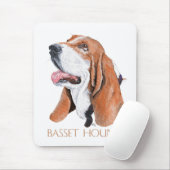 Basset Hound Mousepad (Mit Mouse)