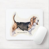 Basset Hound Mousepad (Mit Mouse)