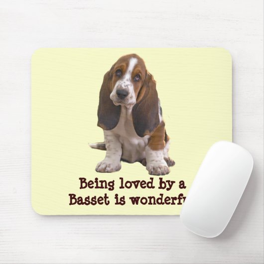 Basset Hound Mousepad (Mit Mouse)