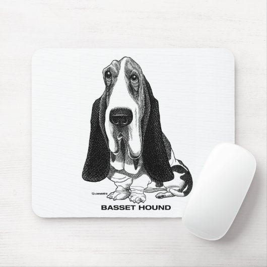 Basset Hound Mousepad (Mit Mouse)