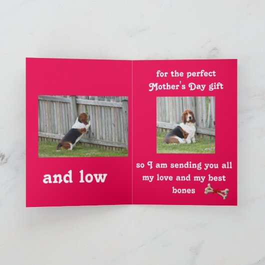 Basset Hound Muttertagskarte Karte (Innenseite)