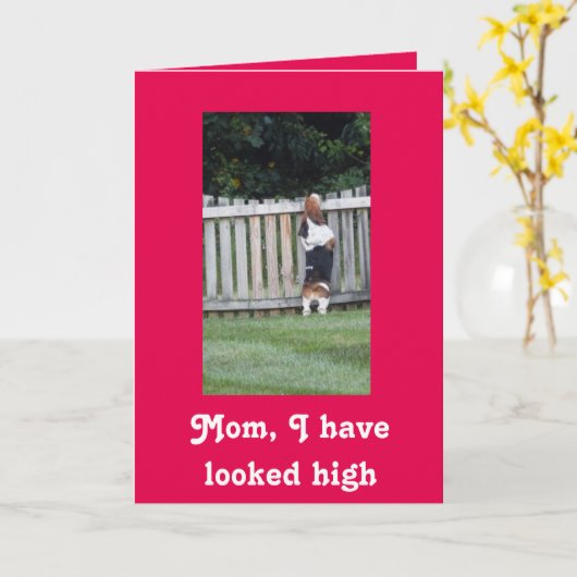 Basset Hound Muttertagskarte Karte (Gelbe Blume)