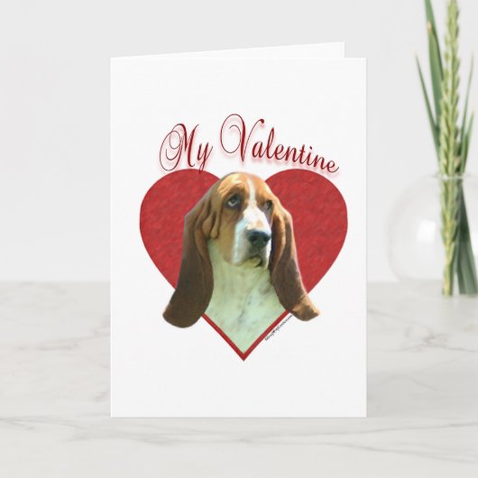 Basset Hound My Valentine Feiertagskarte (Vorderseite)