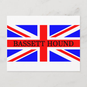 Basset Hound-Name auf Flagge Postkarte