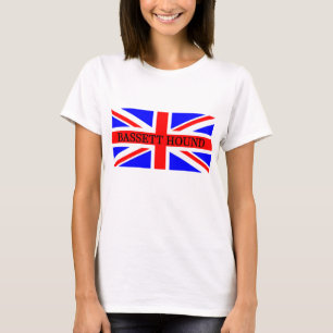 Basset Hound Name auf Flagge T-Shirt
