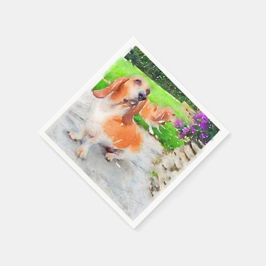 Basset Hound Napkins Serviette (Ecke)
