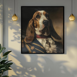 Basset Hound Napoleon-Stil Poster