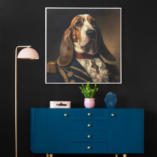 Basset Hound Napoleon-Stil Poster