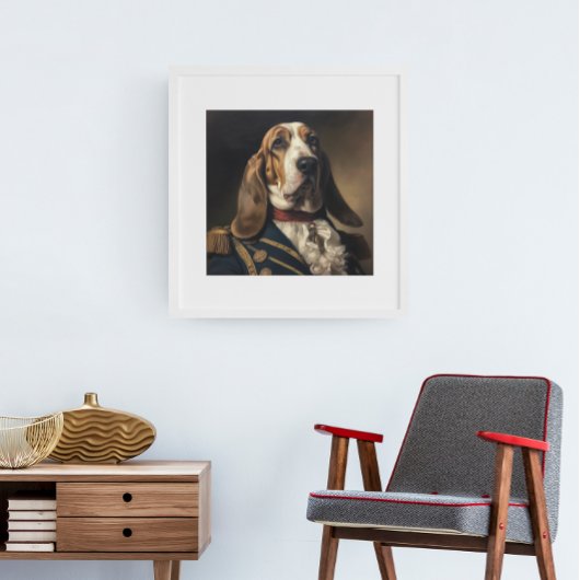Basset Hound Napoleon-Stil Poster