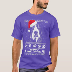 Basset Hound Niedlich Happy Holidays Weihnachten T-Shirt