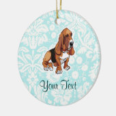 Basset Hound; Niedlich Keramik Ornament (Links)