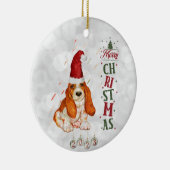 Basset Hound Niedlicher Hund Weihnachten 2023 Keramik Ornament (Rechts)