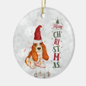 Basset Hound Niedlicher Hund Weihnachten 2023 Keramik Ornament (Links)