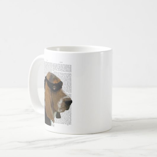 Basset Hound Ninja Kaffeetasse (Vorderseite Links)