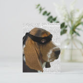 Basset Hound Ninja Postkarte (Stehend Vorderseite)