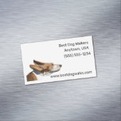 Basset Hound Ohren flattern beim Wind Dog Walker Magnetische Visitenkarte (Beispiel)