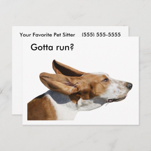 Basset-Hound-Ohren flattern in Wind-Pet-Sitte Postkarte (Vorne/Hinten)