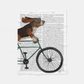 Basset Hound on Bicycle Fleecedecke (Vorderseite)