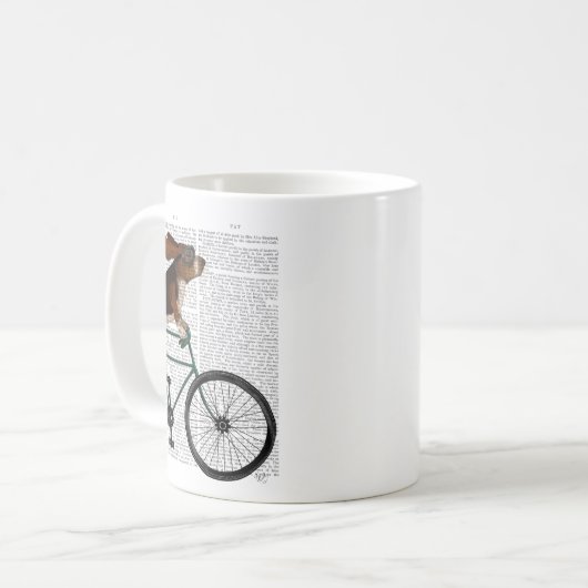 Basset Hound on Bicycle Kaffeetasse (Vorderseite Links)