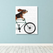 Basset Hound on Bicycle Leinwanddruck (Insitu (Holzboden))