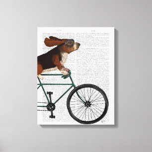Basset Hound on Bicycle Leinwanddruck