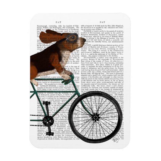 Basset Hound on Bicycle Magnet (Vertikal)