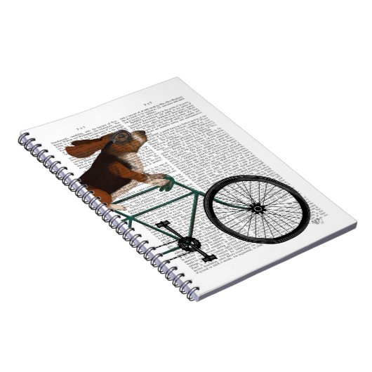 Basset Hound on Bicycle Notizblock (Rechte Seite)