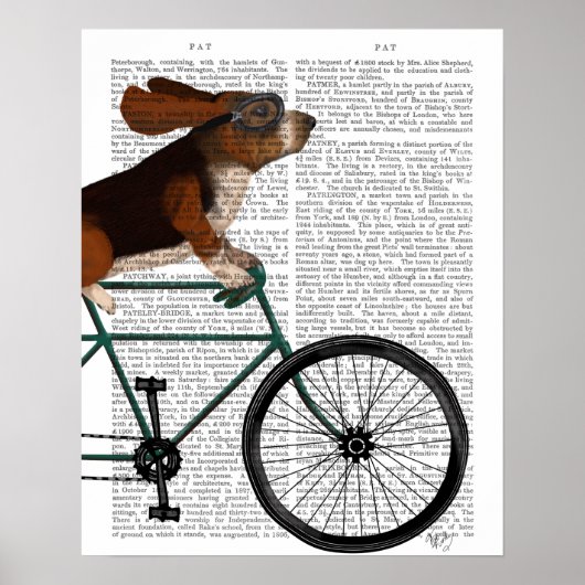 Basset Hound on Bicycle Poster (Vorne)