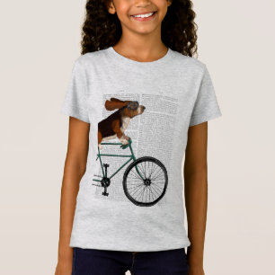 Basset Hound on Bicycle T-Shirt