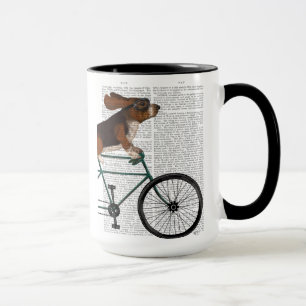 Basset Hound on Bicycle Tasse
