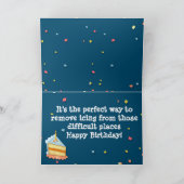 Basset Hound on Funny Birthday Card mit Cake & Nos Karte (Innenseite)