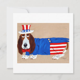Basset Hound Onkel Sam Feiertagskarte