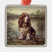 Basset Hound Ornament Aus Metall (Vorne)