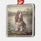 Basset Hound Ornament Aus Metall (Links)