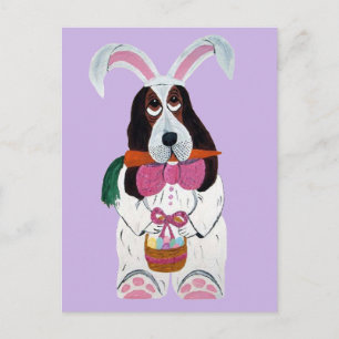 Basset Hound Osterhase Feiertagspostkarte
