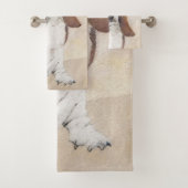 Basset Hound Painting - Niedliche Original Hunde K Badhandtuch Set (Insitu)