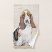 Basset Hound Painting - Niedliche Original Hunde K Badhandtuch Set (Handtuch)