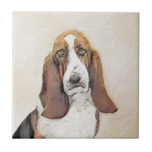 Basset Hound Painting - Niedliche Original Hunde K Fliese
