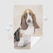 Basset Hound Painting - Niedliche Original Hunde K Golfhandtuch (Insitu)