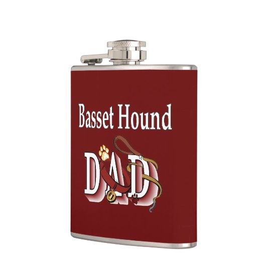 Basset Hound Papa Geschenke Flachmann (Links)