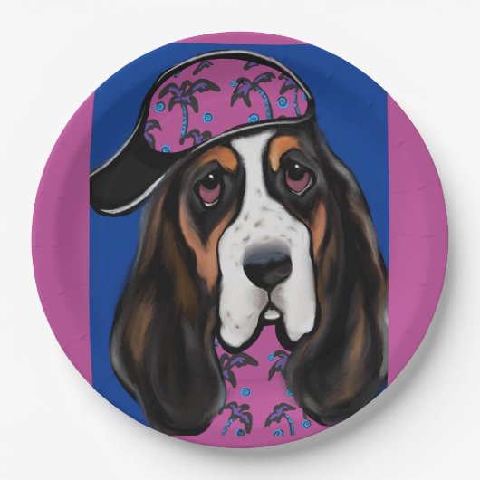 Basset Hound Pappteller (Vorderseite)