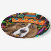 BASSET HOUND PAPPTELLER (Schrägansicht)