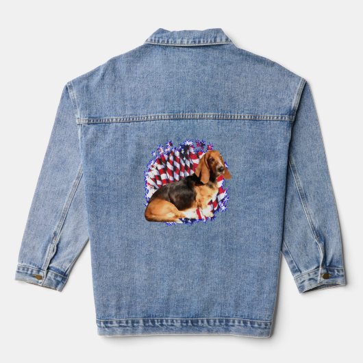 Basset Hound Patriot Jeansjacke (Rückseite)