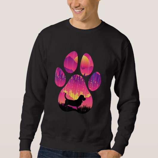 Basset Hound Paw Mom Dad Dog Women Men Sweatshirt (Vorderseite)