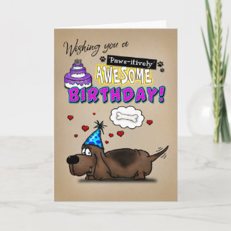 Basset Hound Paws Phantastisch Geburtstag Karte