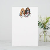 Basset Hound Peace Liebe Freude Weihnachtsdesign Briefpapier (Stehend Vorderseite)