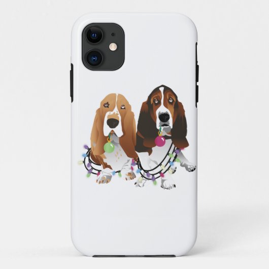 Basset Hound Peace Liebe Freude Weihnachtsdesign Case-Mate iPhone Hülle (Rückseite)