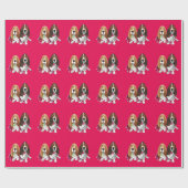 Basset Hound Peace Liebe Freude Weihnachtsdesign Geschenkpapier (Flach)