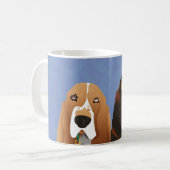 Basset Hound Peace Liebe Freude Weihnachtsdesign Kaffeetasse (Vorderseite Links)