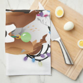 Basset Hound Peace Liebe Freude Weihnachtsdesign Küchentuch (Viertel Falte)